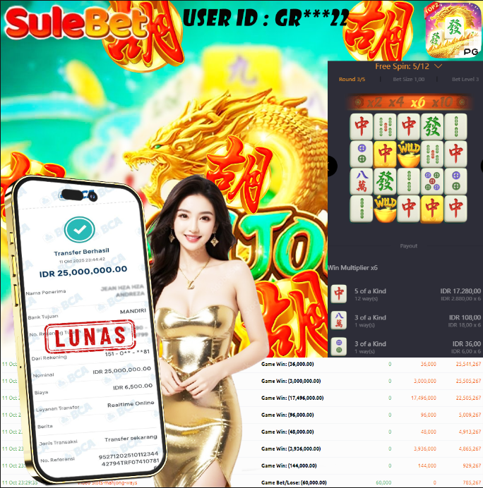 IITOTO – JACKPOT MAHJONG WAYS  Rp.25.000.000.,- LUNAS !!!