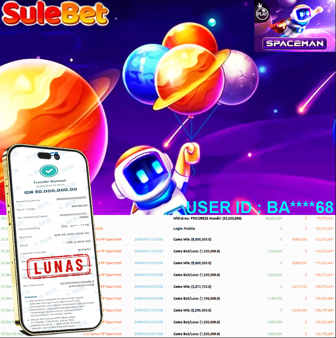 IITOTO – JACKPOT Live Games PP-Spaceman Rp.50.000.000.,- LUNAS !!!