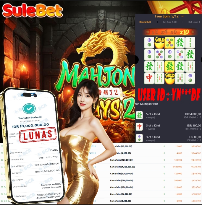 IITOTO – JACKPOT MAHJONG WAYS 2 Rp.10.000.000.,- LUNAS !!!