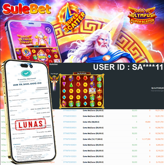 IITOTO – JACKPOT Gates of Olympus Super Scatter Rp.19.300.000.,- LUNAS !!!