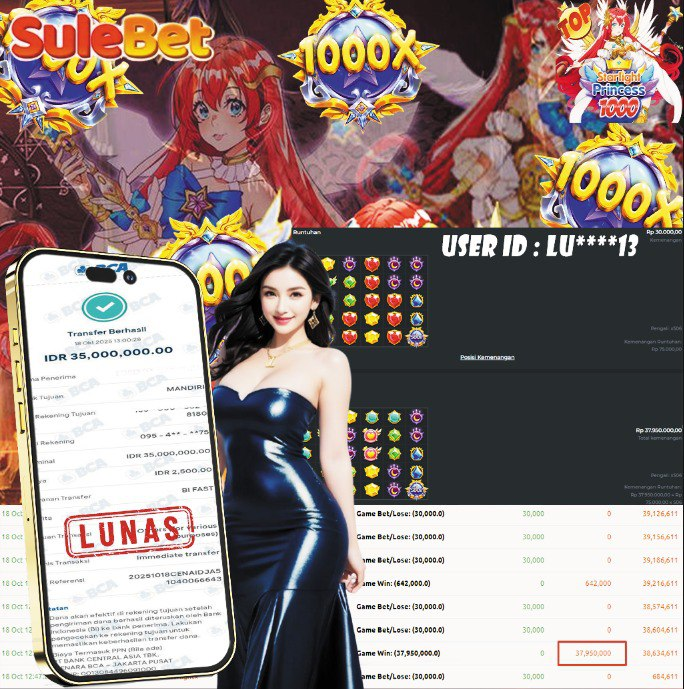 IITOTO – JACKPOT Starlight Princess 1000 Rp.35.000.000.,- LUNAS !!!