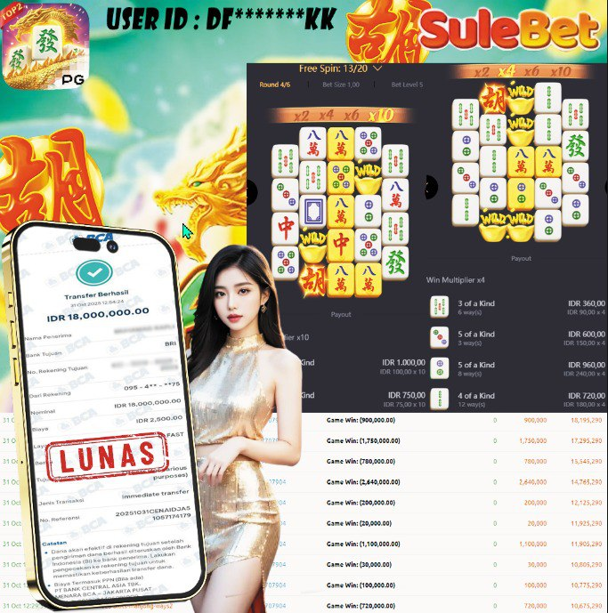 IITOTO – JACKPOT mahjong ways 2 Rp.18.000.000.,- LUNAS !!!