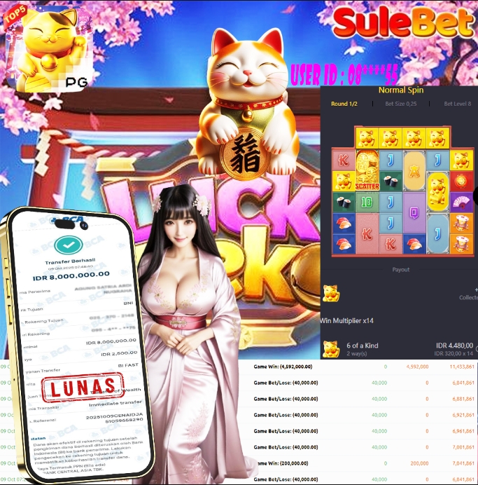 IITOTO – JACKPOT LUCKY NEKO Rp.8.000.000.,- LUNAS !!!