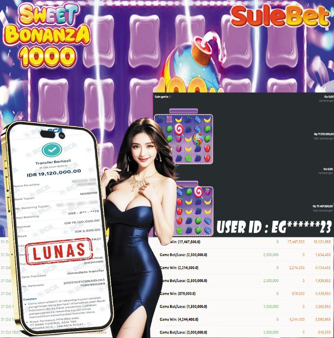 IITOTO – JACKPOT Sweet Bonanza 1000 Rp.19.120.000.,- LUNAS !!!