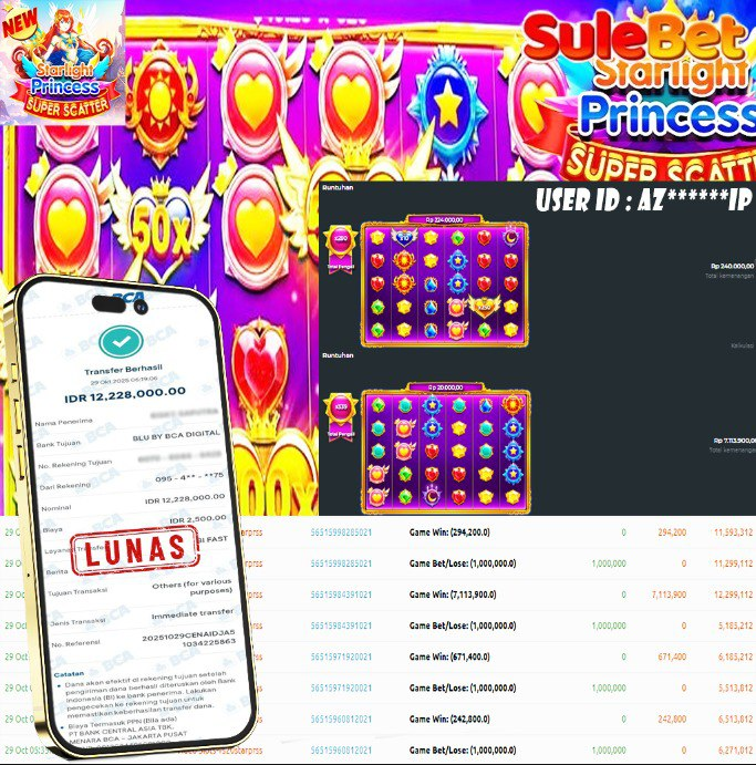 IITOTO – JACKPOT starlight princess super scatter Rp.12.228.000.,- LUNAS !!!
