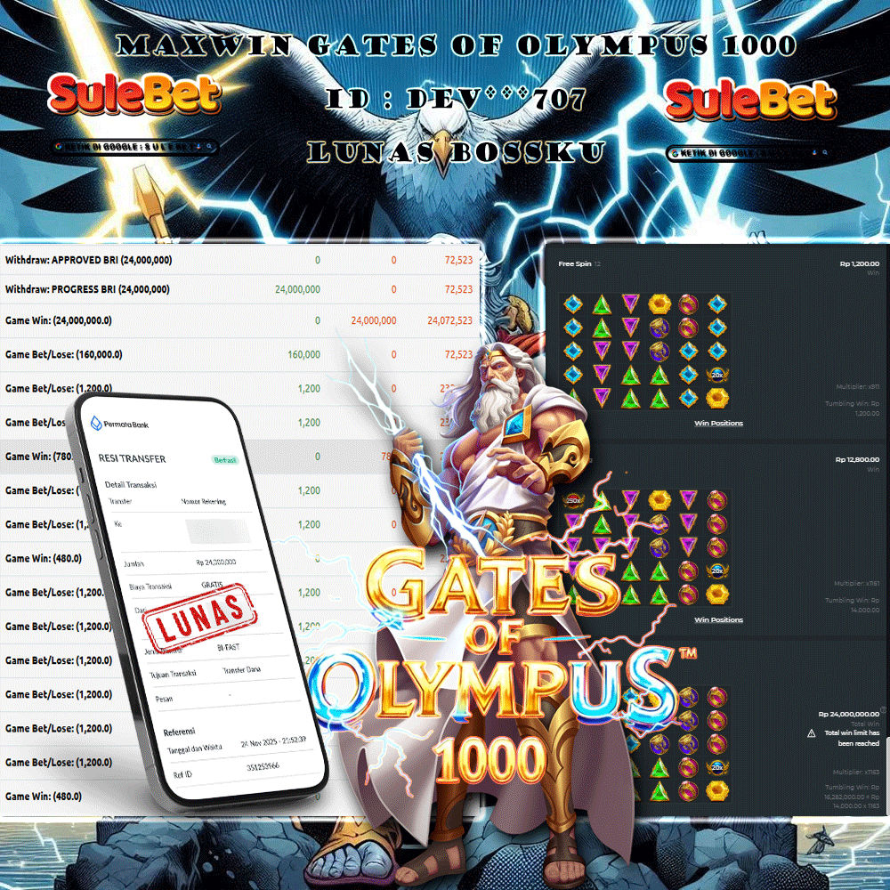 IITOTO – JACKPOT gates of olympus 1000. 24.000.000.,- LUNAS !!!